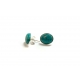 Turquoise Cabochon and Silver Stud Earrings